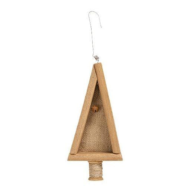 Burlap & Wood Christmas Tree Ornament - The Fox Decor